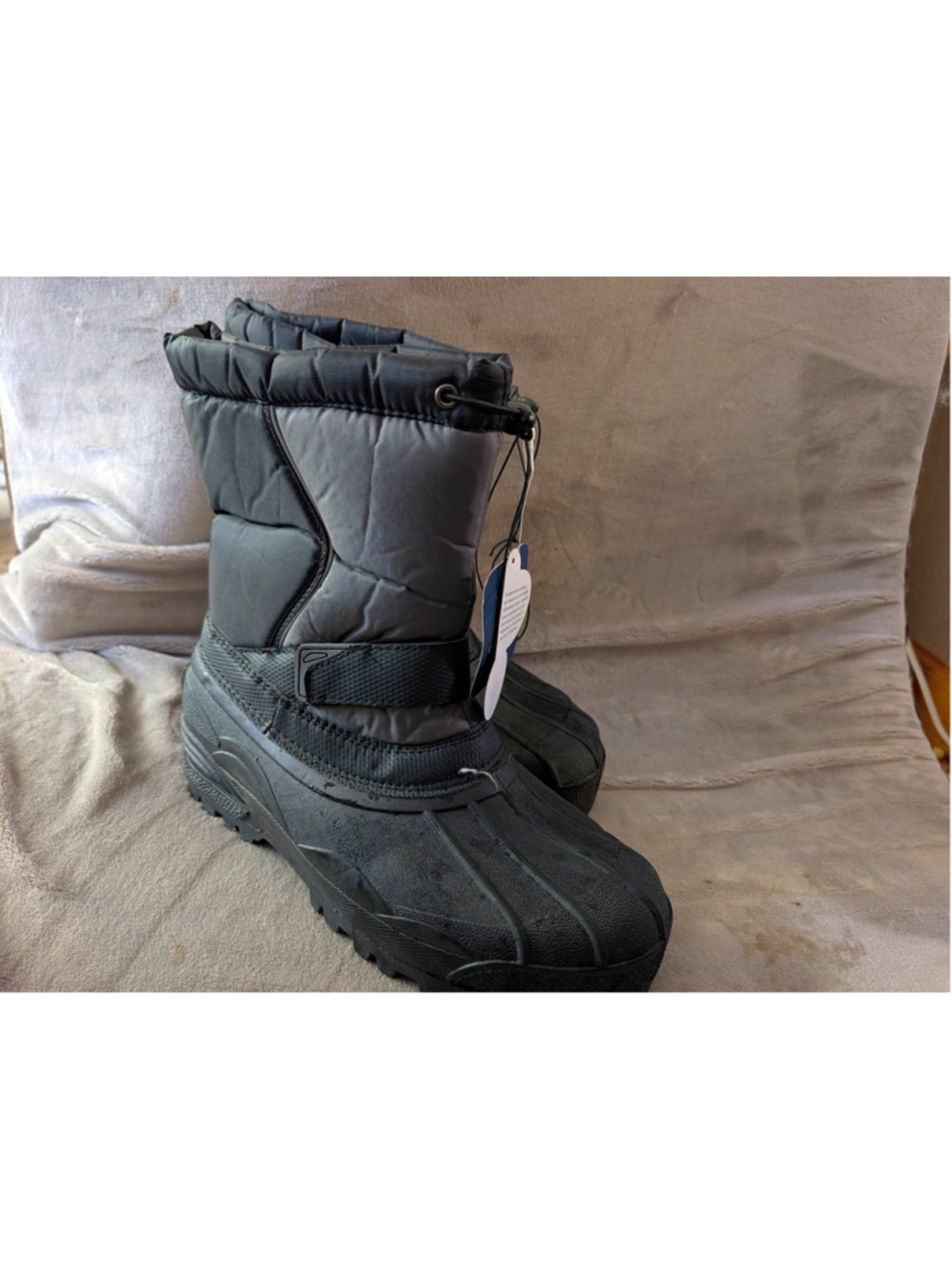 George Men's Size 12 Winter Snow Boots Black Gray -5°F Rated NWT